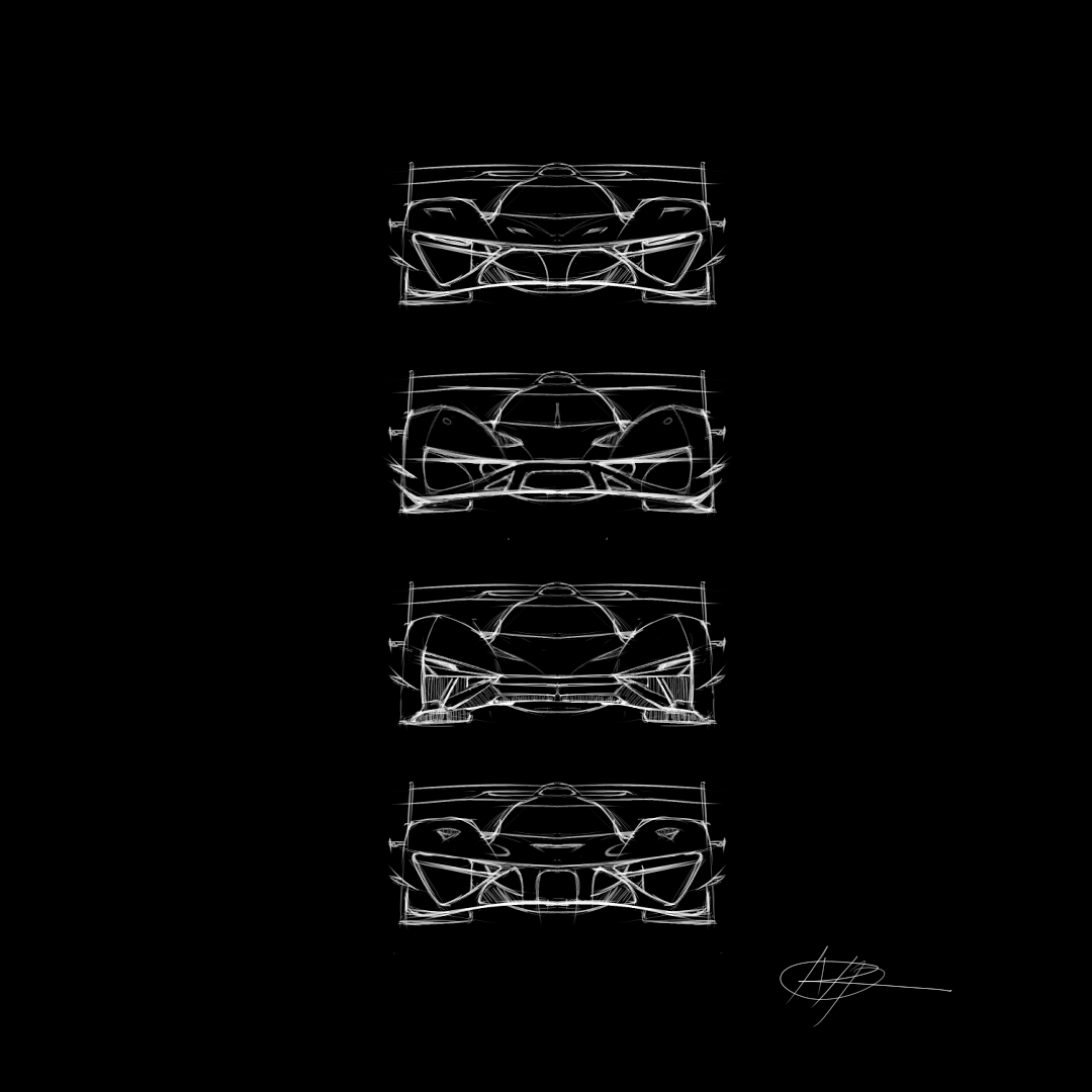 Race car front view sketches